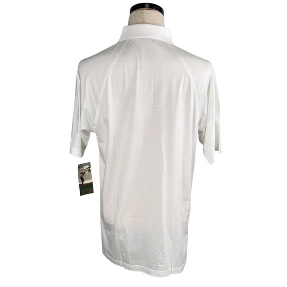 Nike Vintage 80S Grid Print Polo Shirt White Mercerized Cotton Rare Deadstock M - Picture 3 of 10